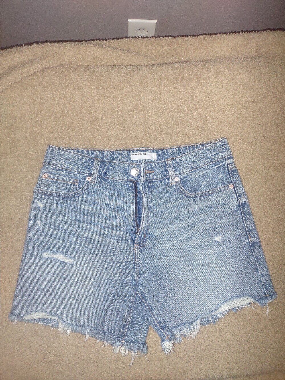 Classic Light Blue Denim Cutoff Shorts - Garage denim